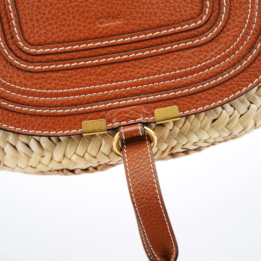Beige Brown Raffia Marcie Tote Bag