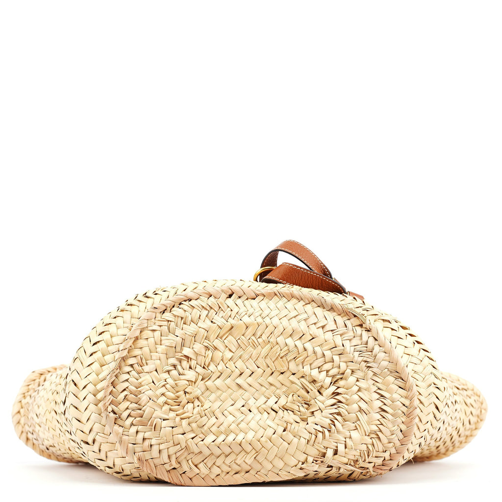 Beige Brown Raffia Marcie Tote Bag
