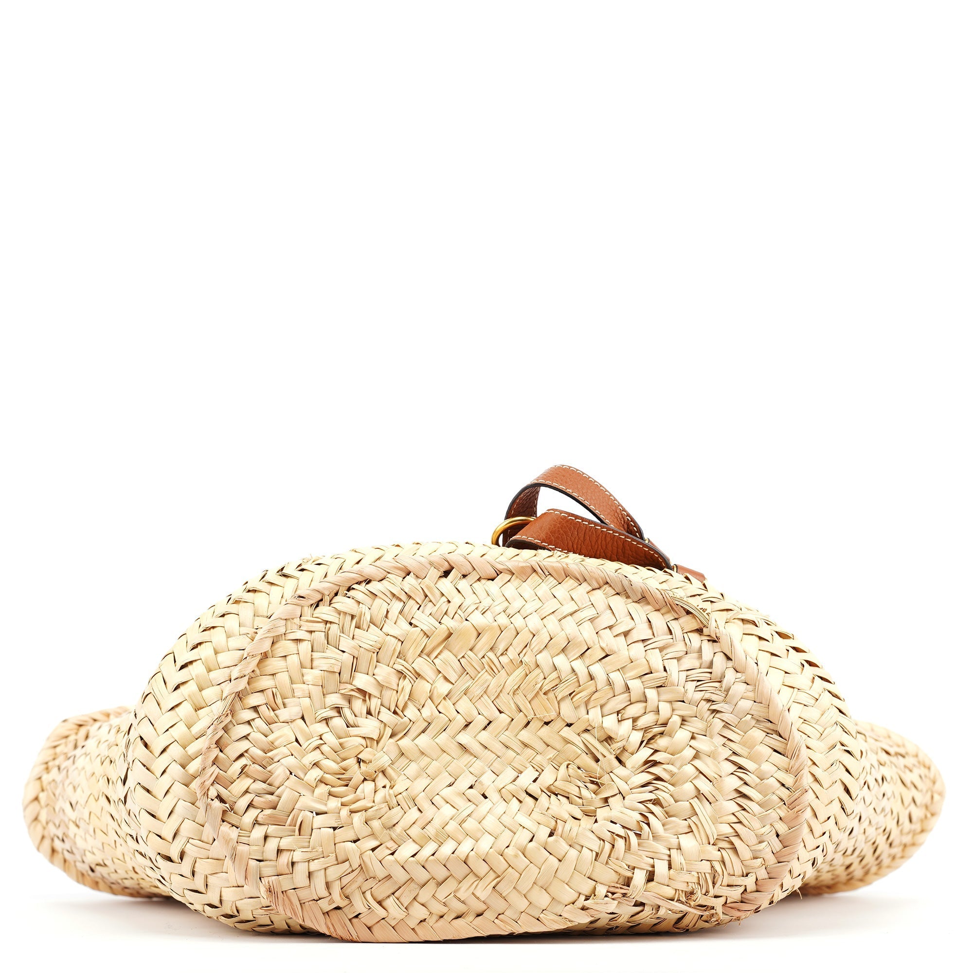 Beige Brown Raffia Marcie Tote Bag