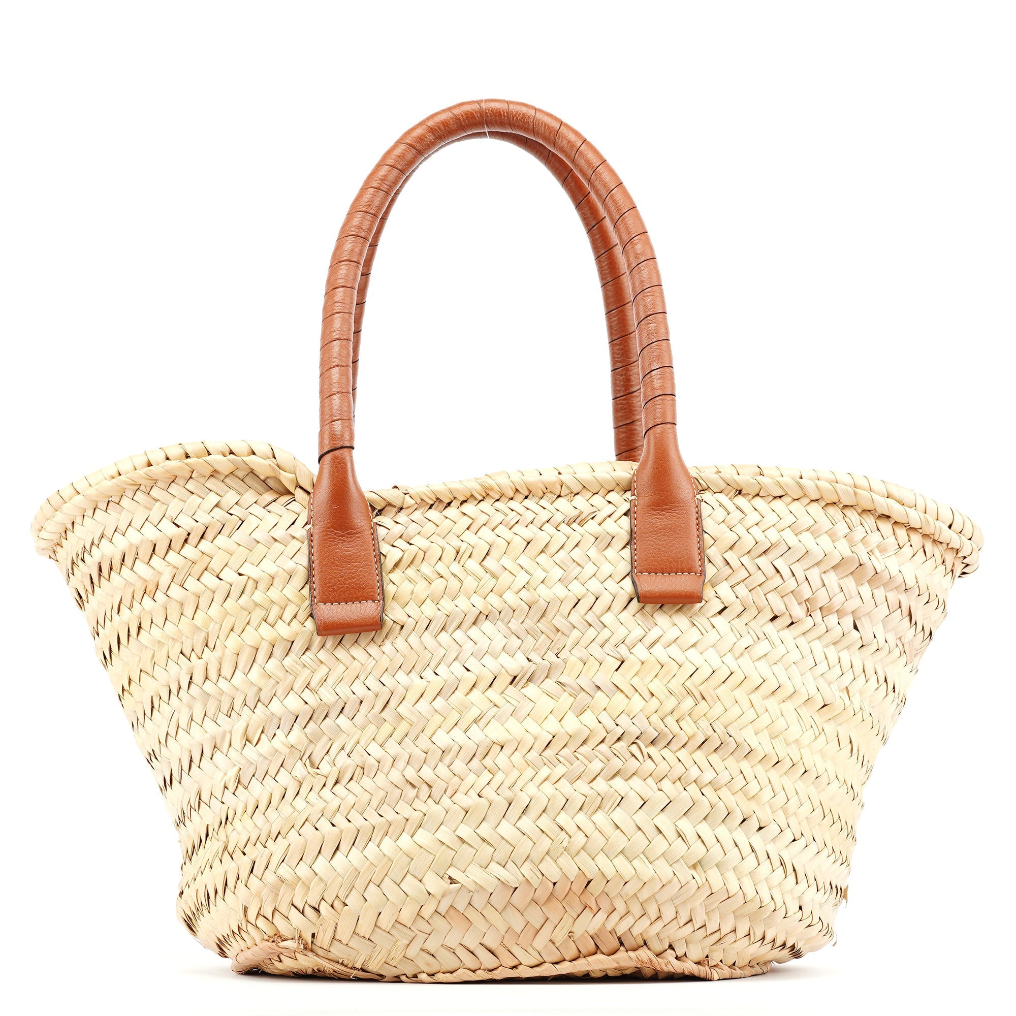 Beige Brown Raffia Marcie Tote Bag