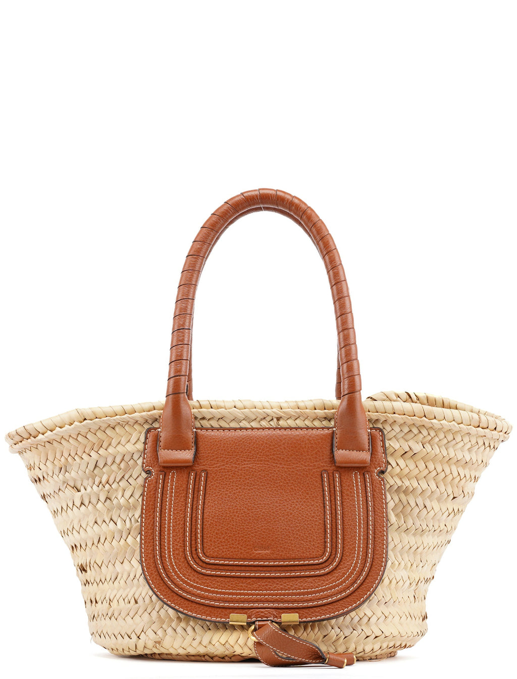 Beige Brown Raffia Marcie Tote Bag