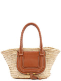 Beige Brown Raffia Marcie Tote Bag