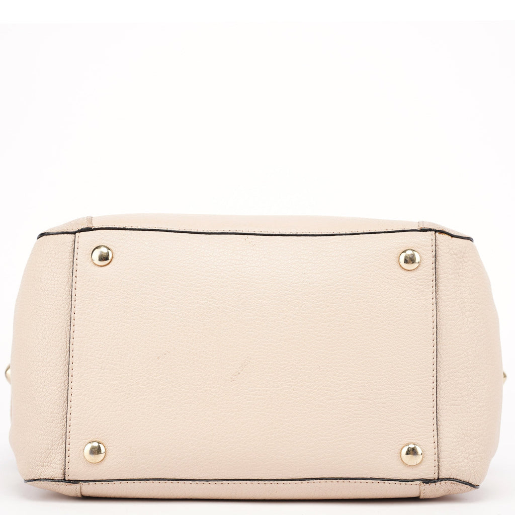 Beige Calfskin 2-Way Tote Bag