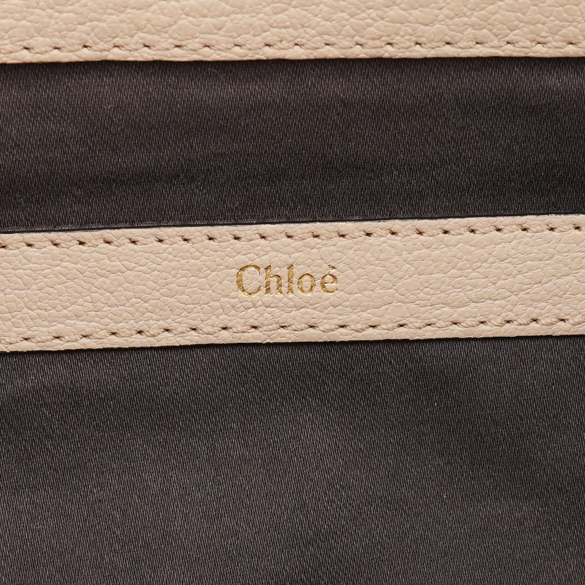 Beige Calfskin 2-Way Tote Bag