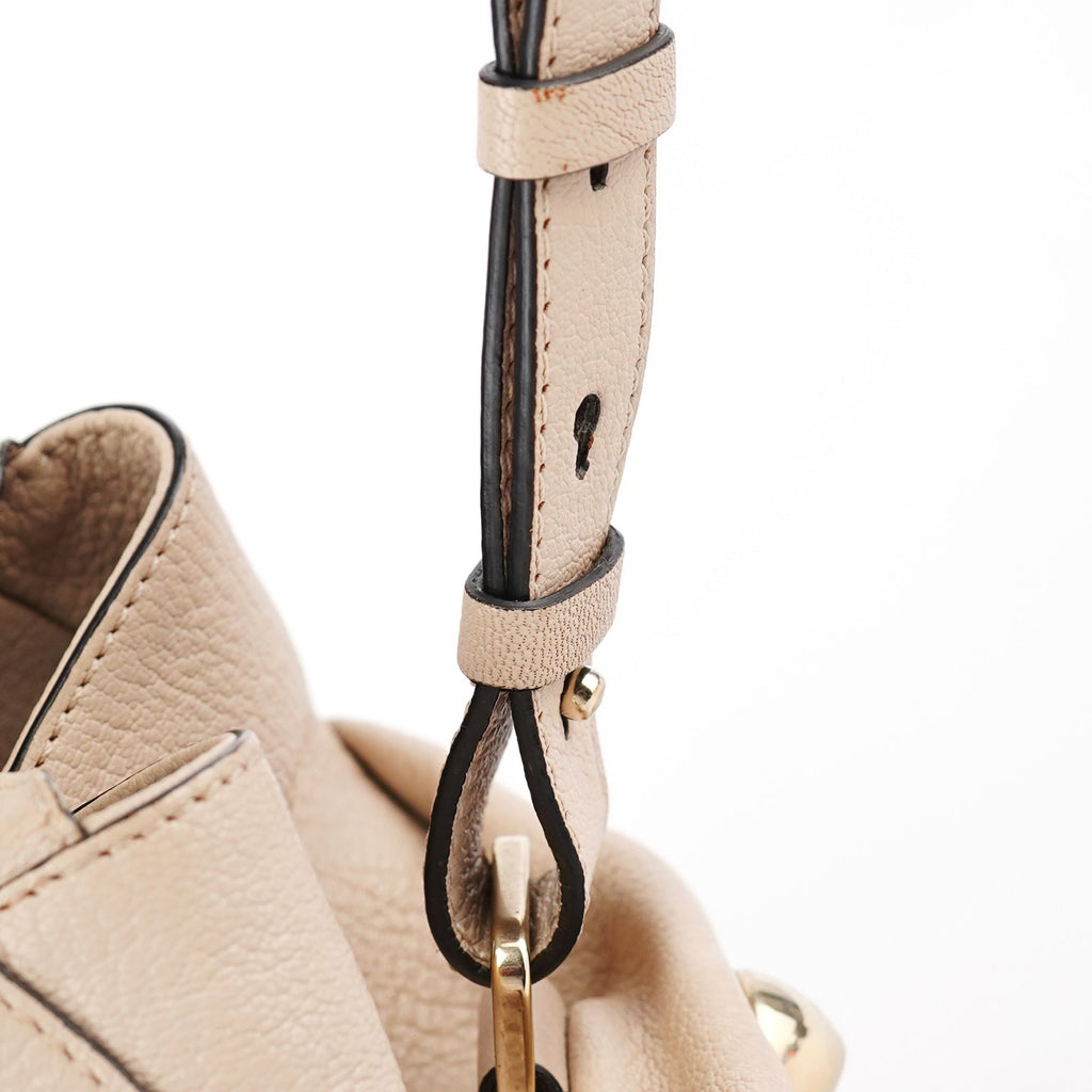 Beige Calfskin 2-Way Tote Bag