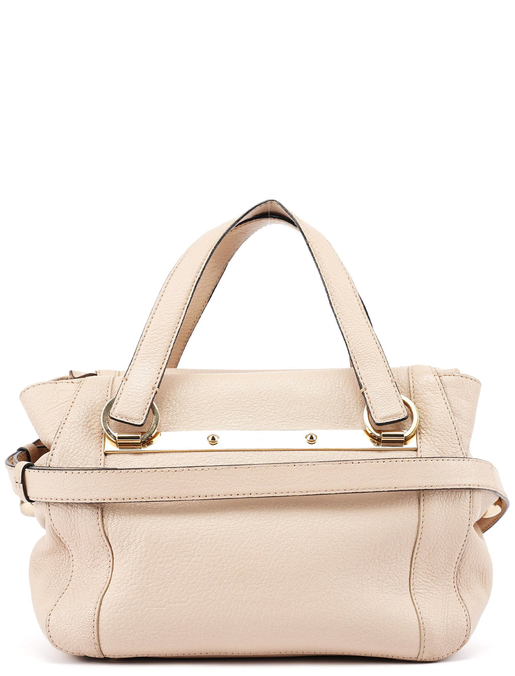 Beige Calfskin 2-Way Tote Bag