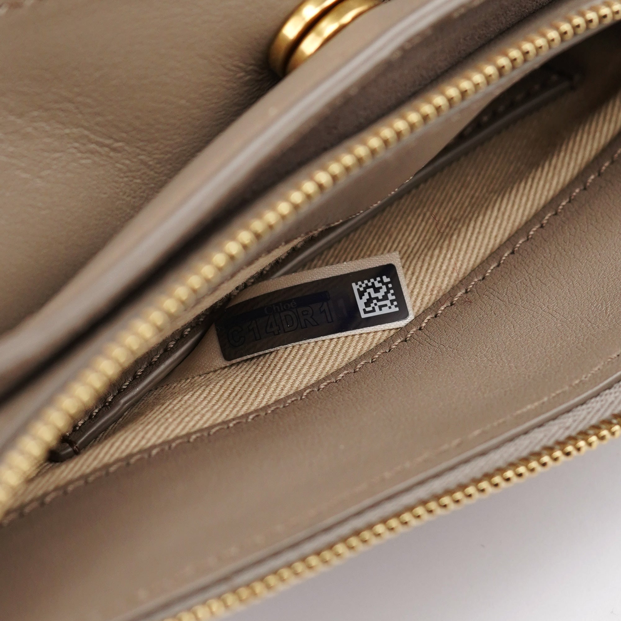 Beige Calfskin Crossbody Bag