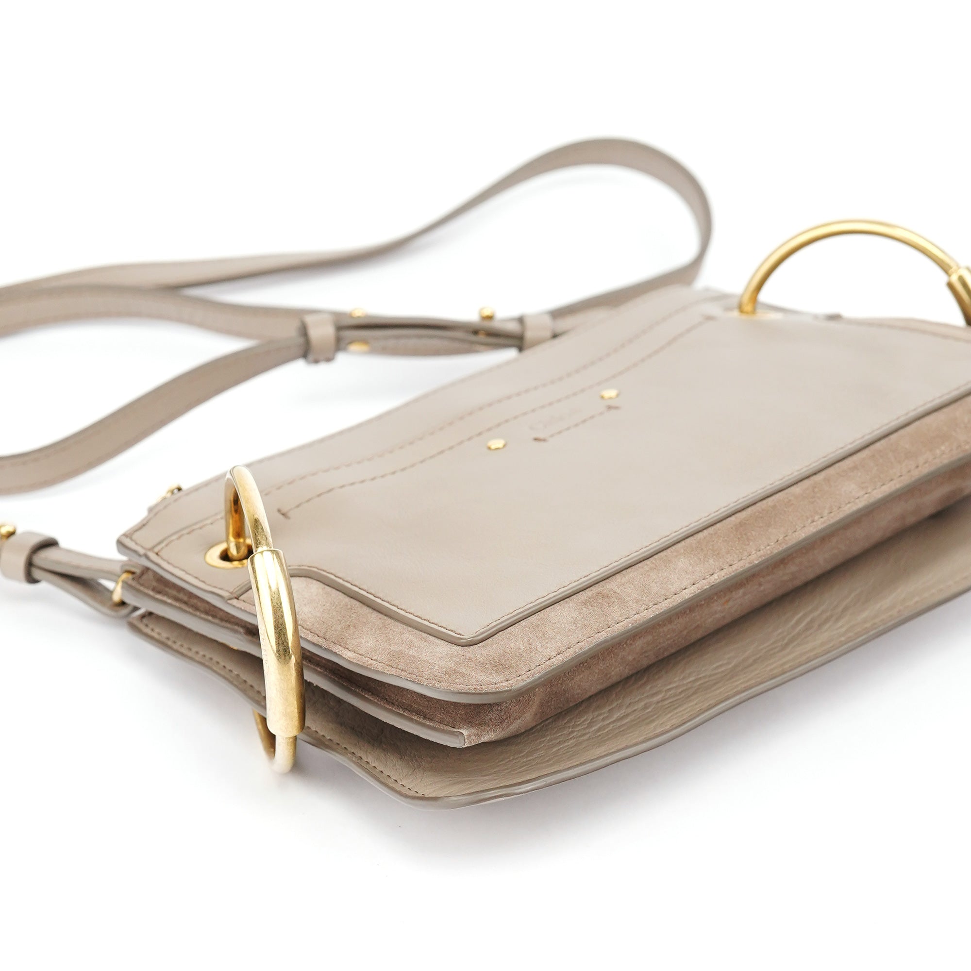 Beige Calfskin Crossbody Bag