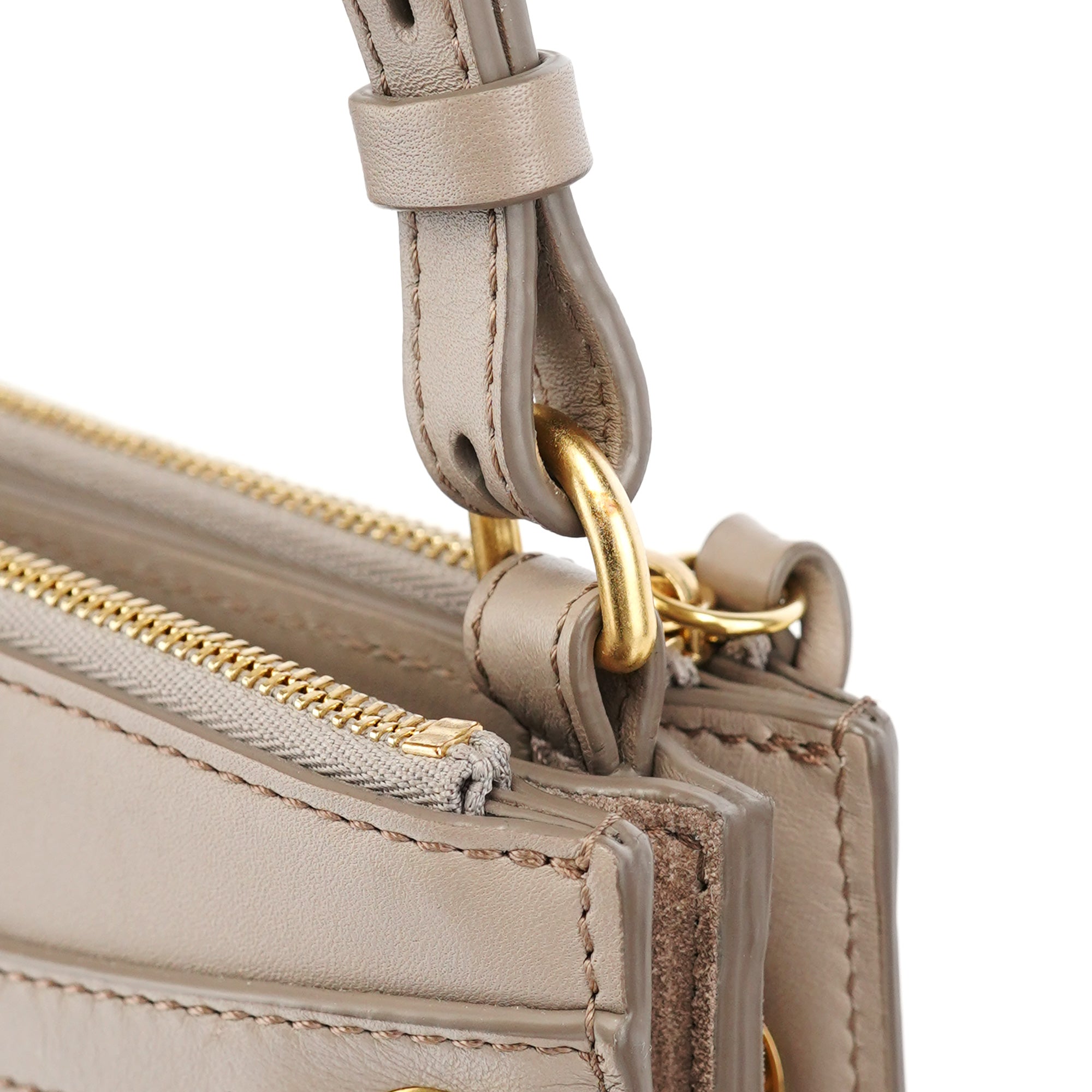 Beige Calfskin Crossbody Bag