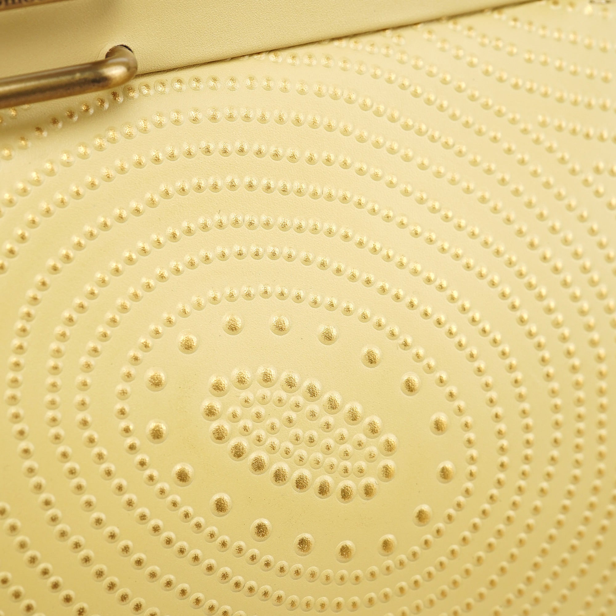 Beige Calfskin Embossed Leather Shoulder Bag