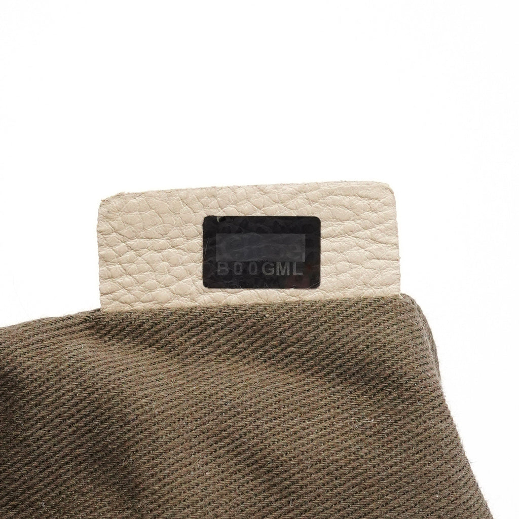 Beige Calfskin Leather Turnlock Bag