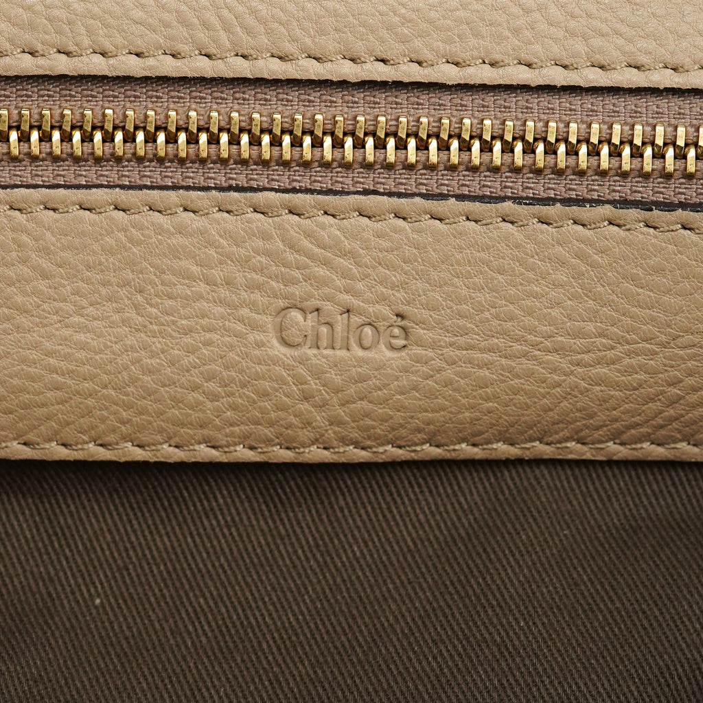 Beige Calfskin Leather Turnlock Bag