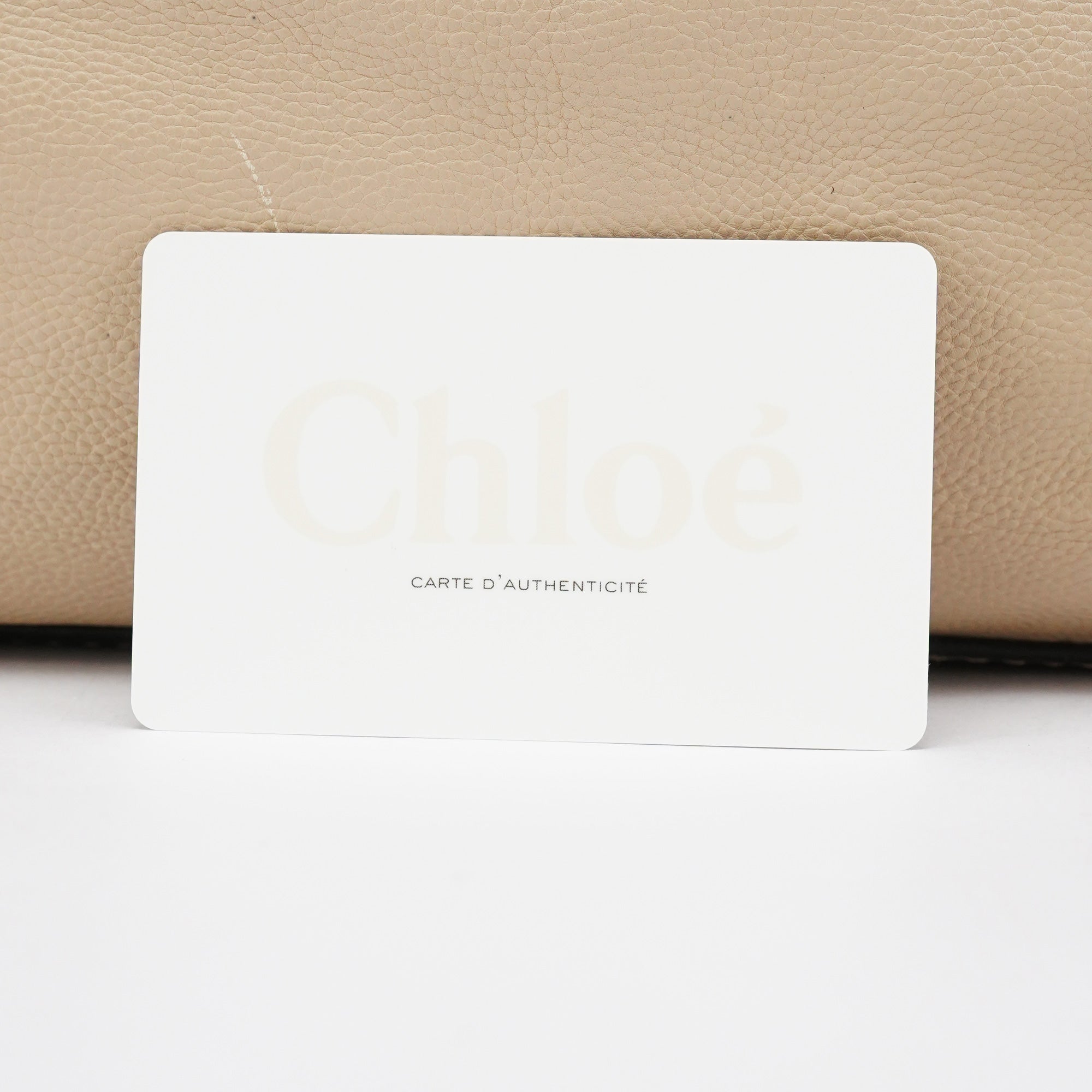 Beige Calfskin Leather Turnlock Bag