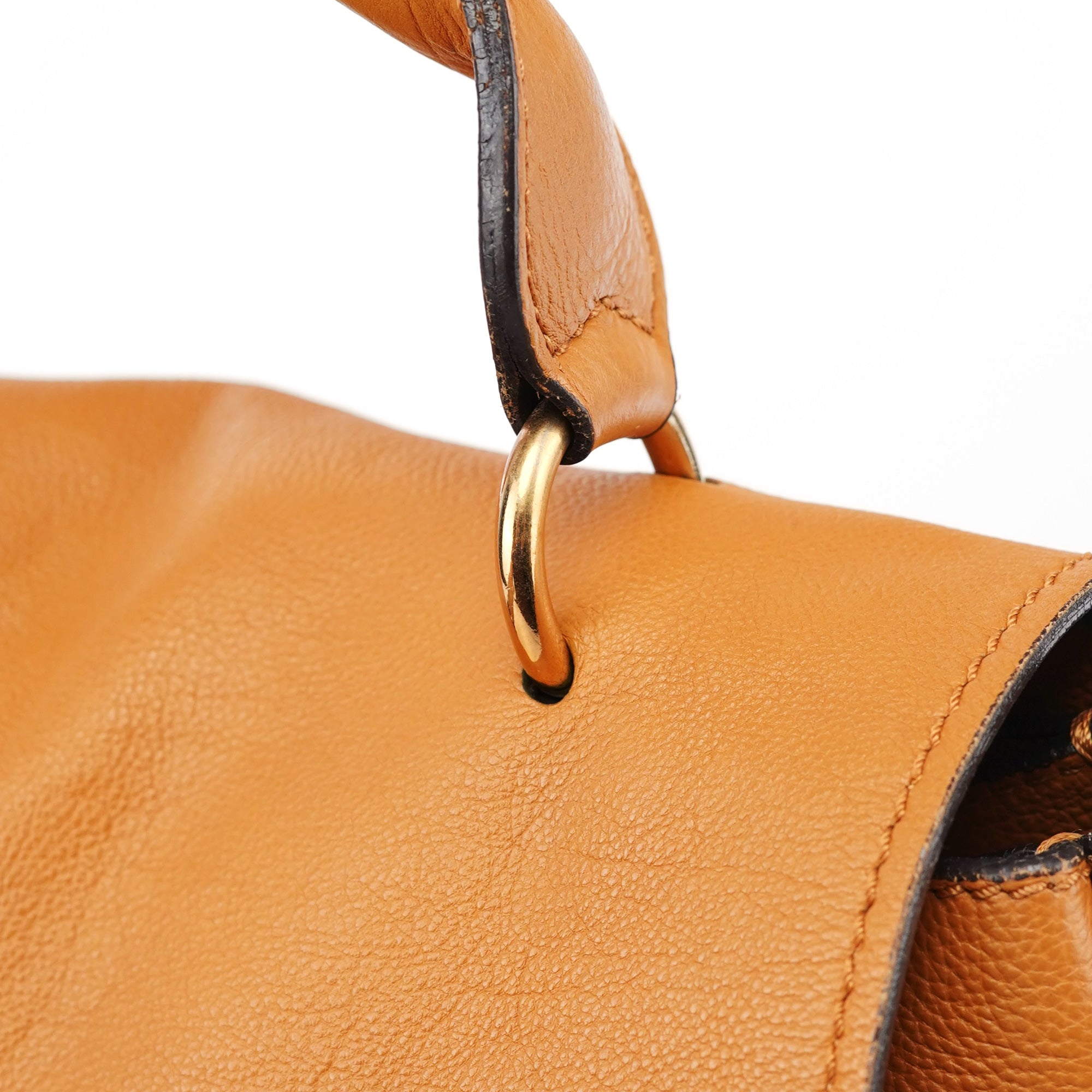 Beige Calfskin Turnlock 2-Way Bag