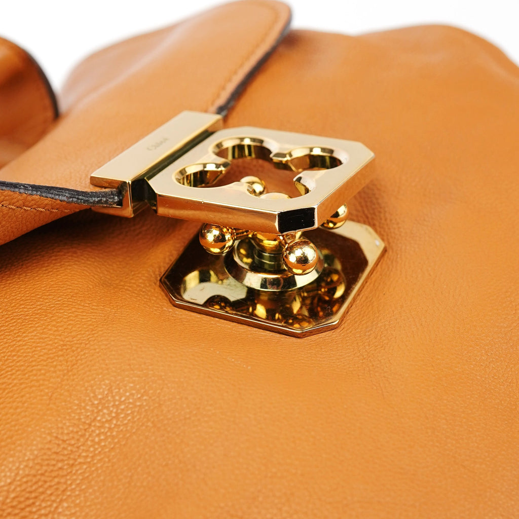 Beige Calfskin Turnlock 2-Way Bag