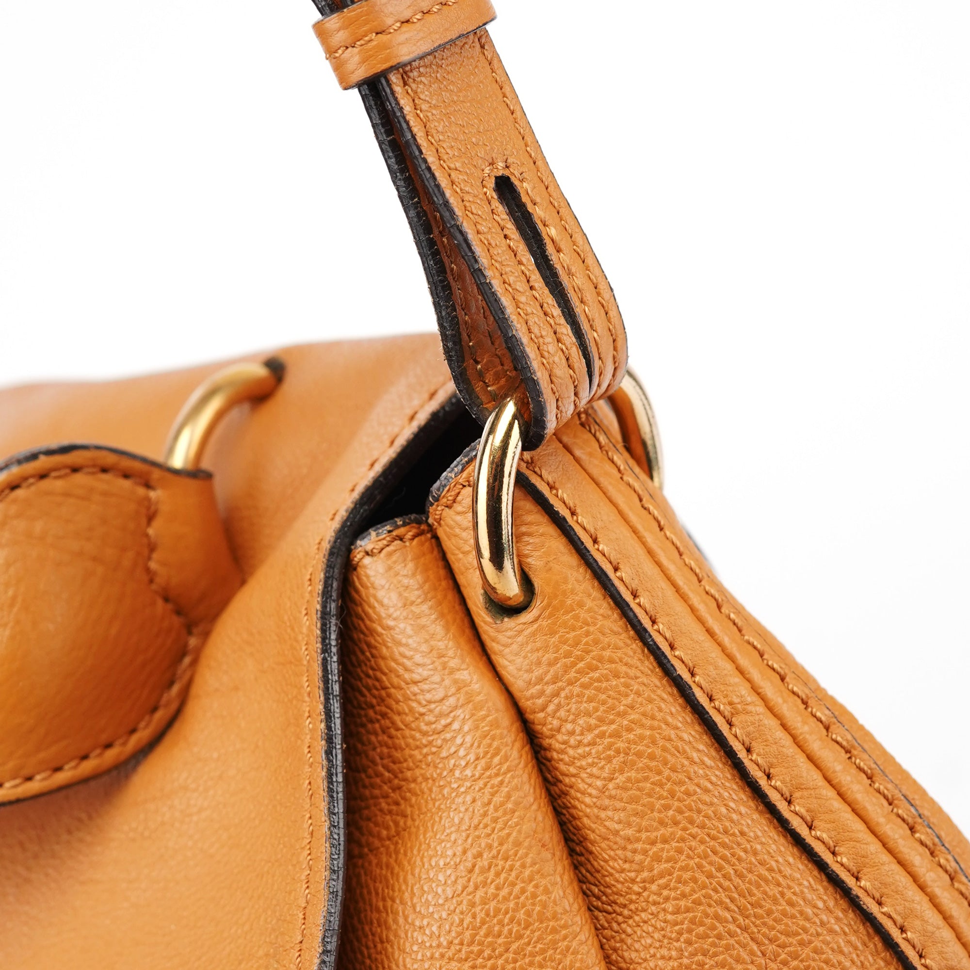 Beige Calfskin Turnlock 2-Way Bag