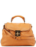 Beige Calfskin Turnlock 2-Way Bag