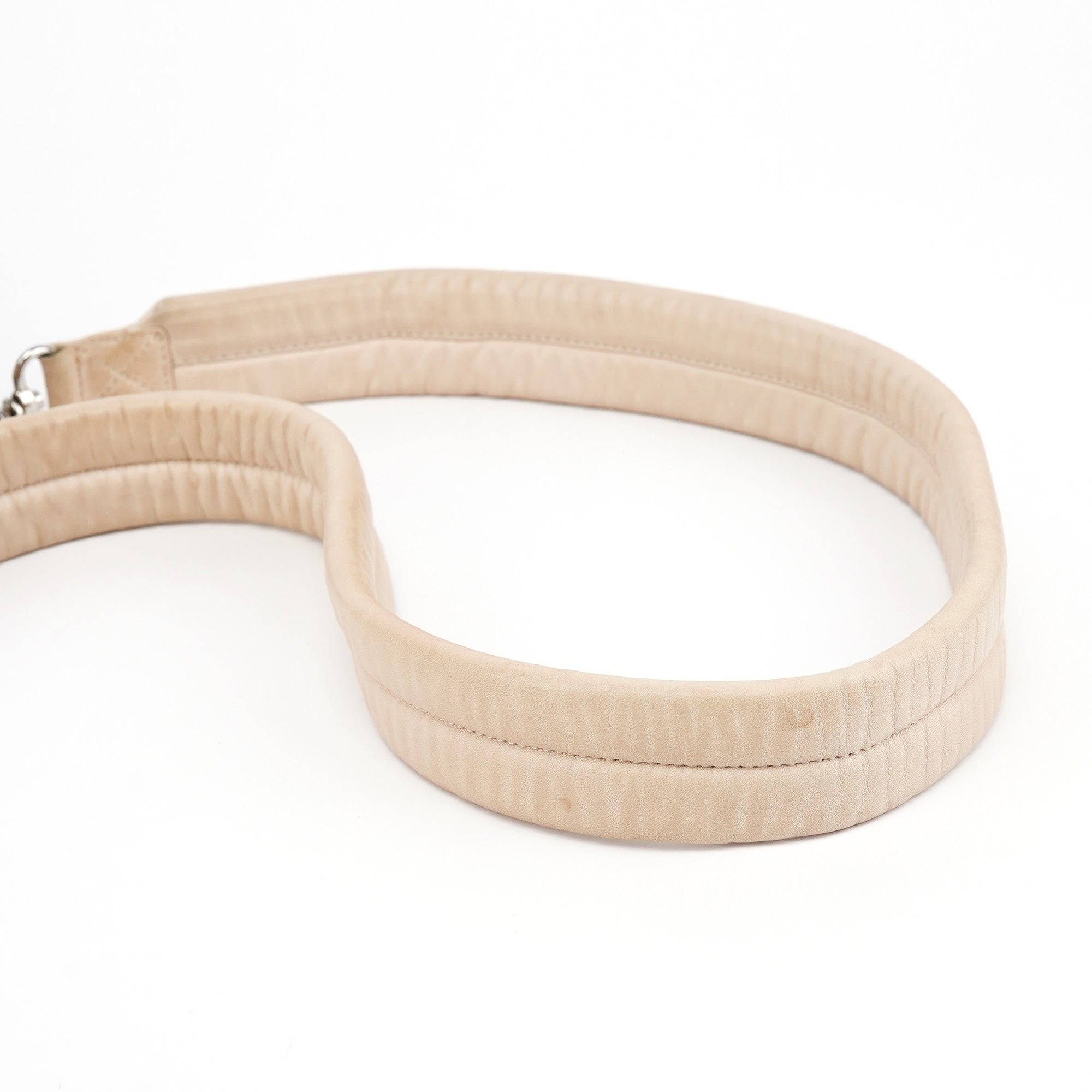 Beige Canvas Logo Flap Shoulder Bag