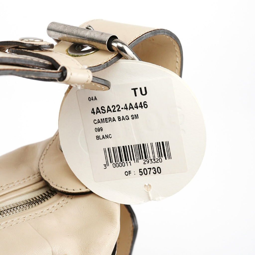 Beige Embossed Leather Camera Bag