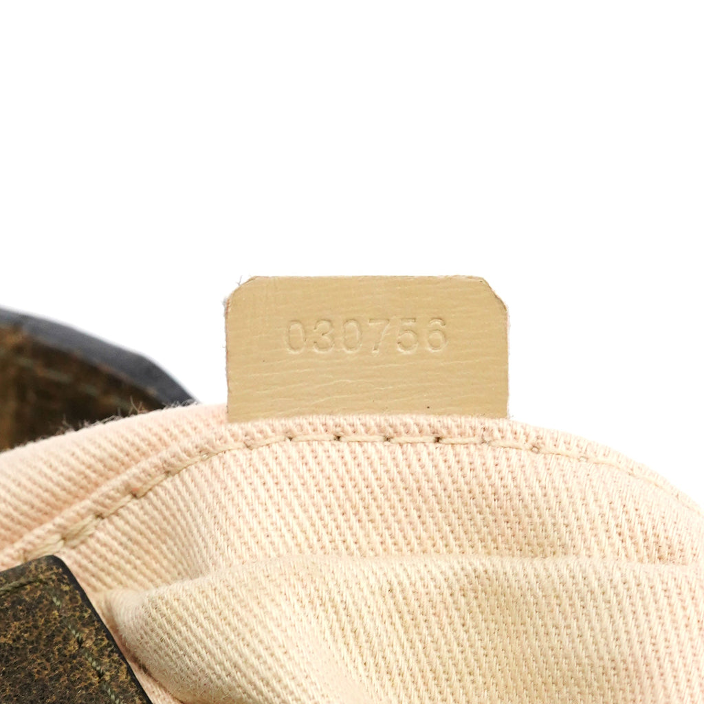 Beige Green Turnlock Top Handle Bag