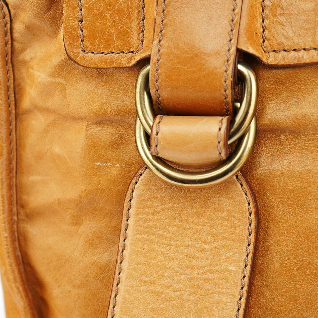 Beige Lambskin Bay Tote Bag