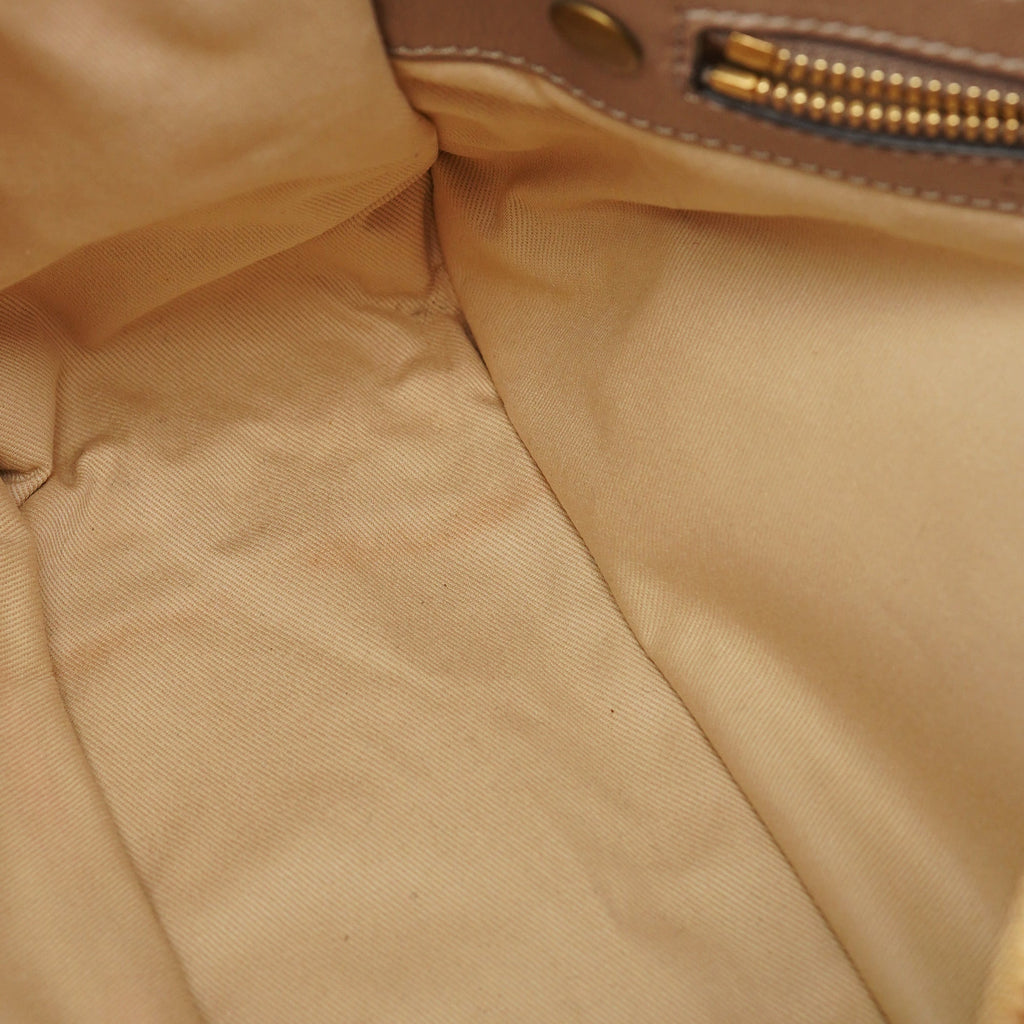 Beige Lambskin Bay Tote Bag
