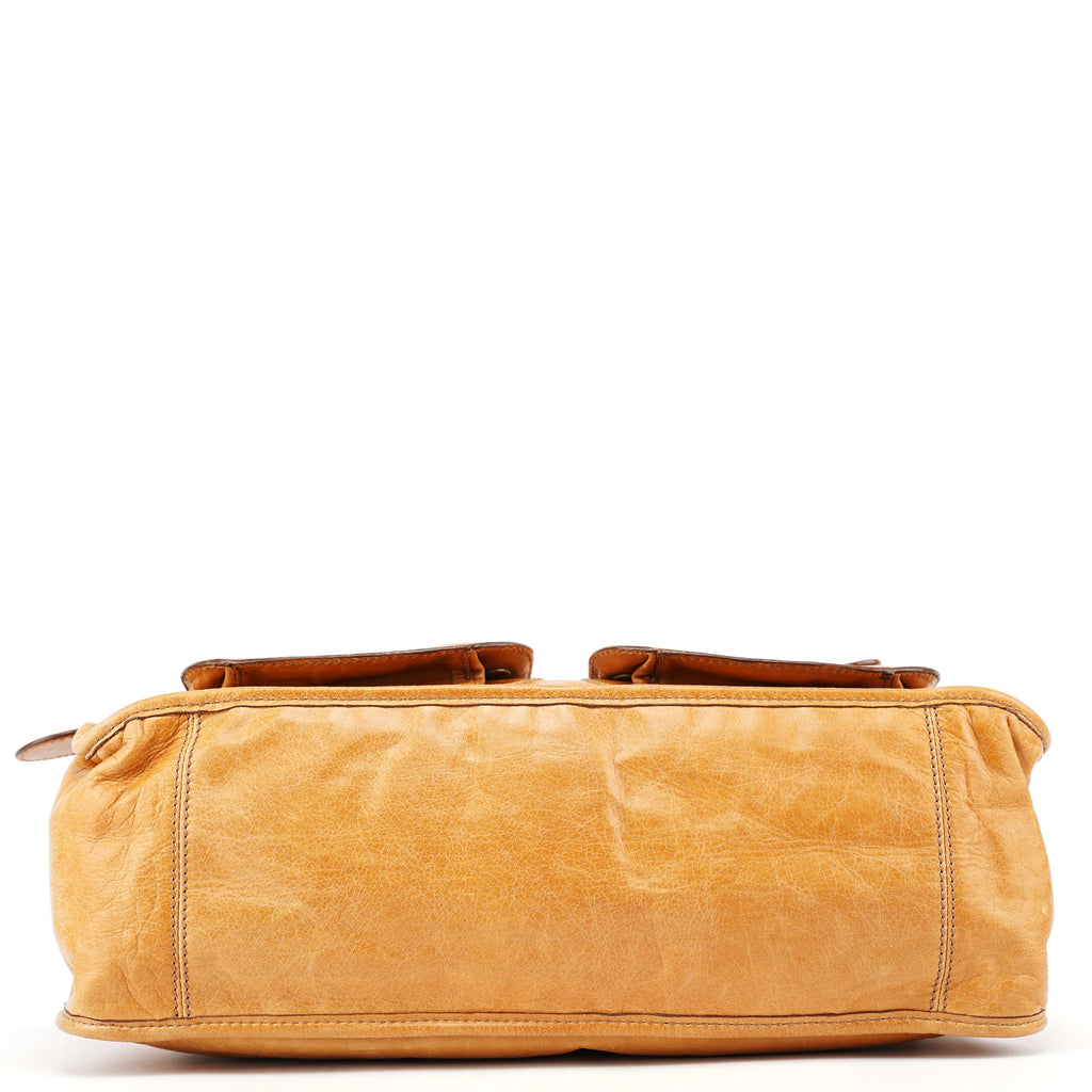 Beige Lambskin Bay Tote Bag