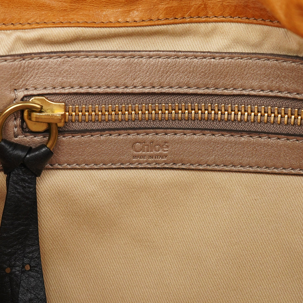 Beige Lambskin Bay Tote Bag