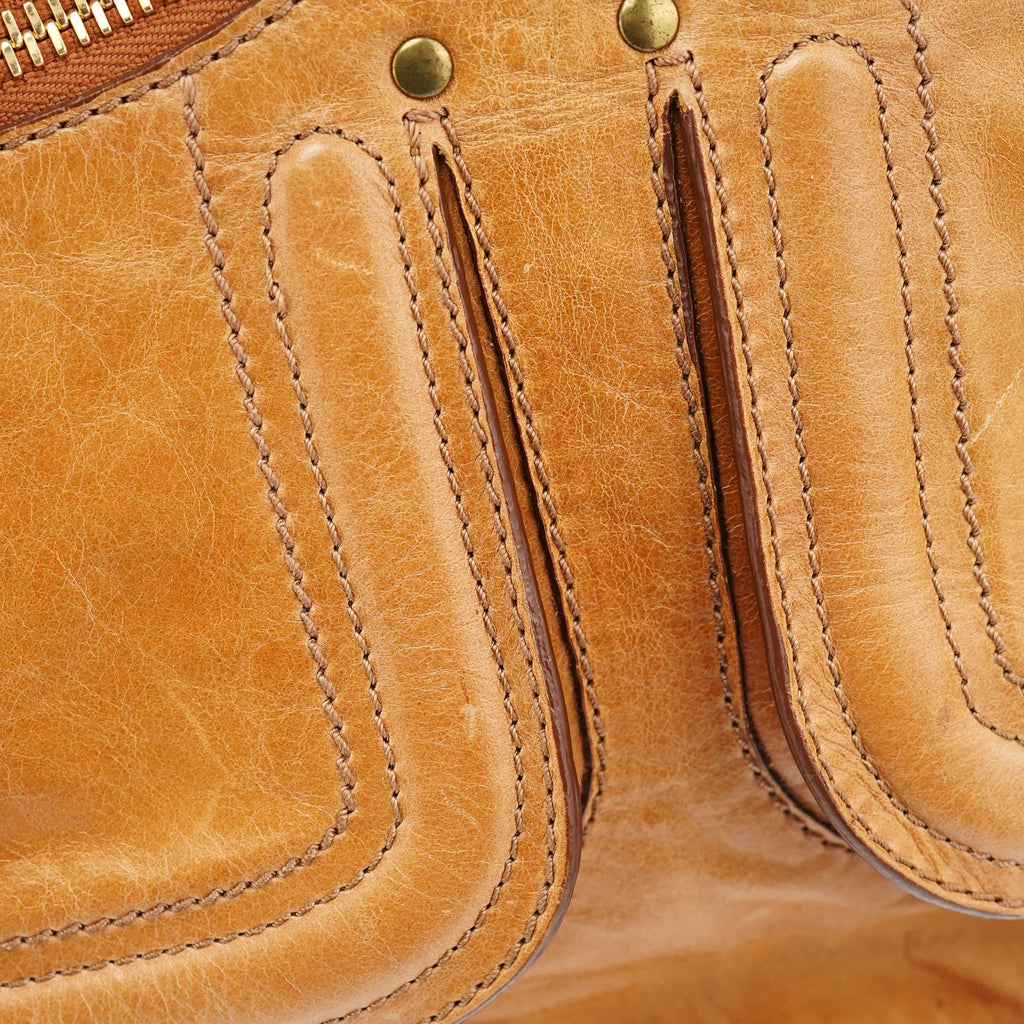 Beige Lambskin Bay Tote Bag