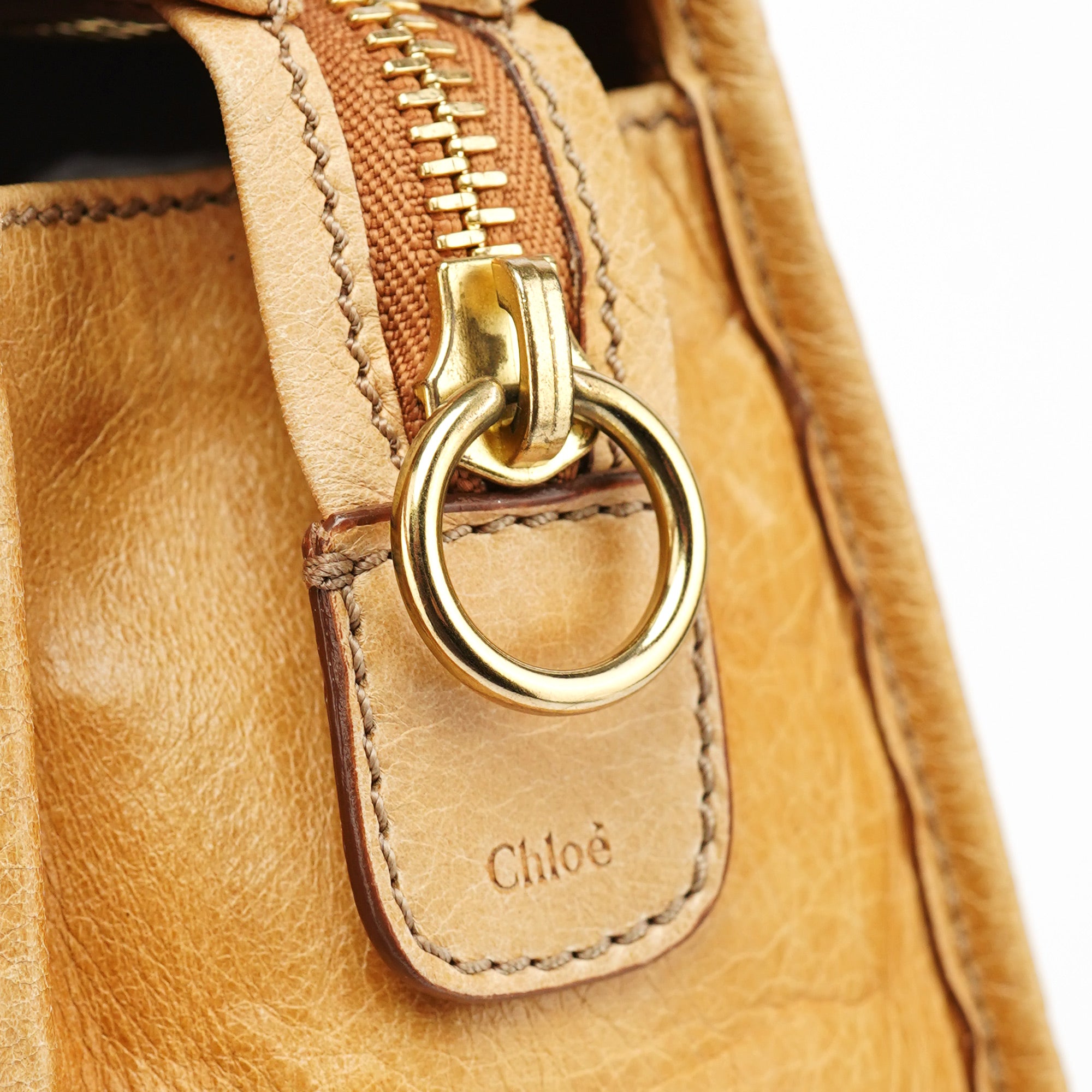 Beige Lambskin Bay Tote Bag