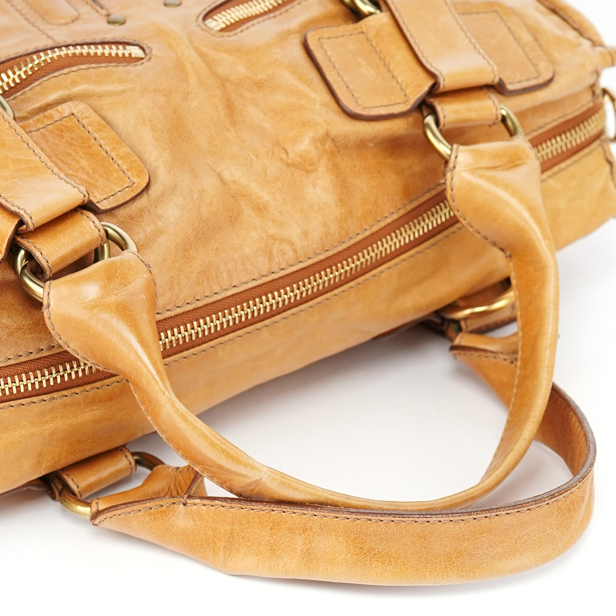 Beige Lambskin Bay Tote Bag