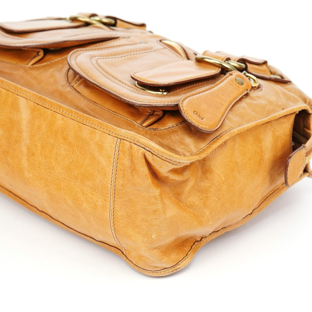 Beige Lambskin Bay Tote Bag