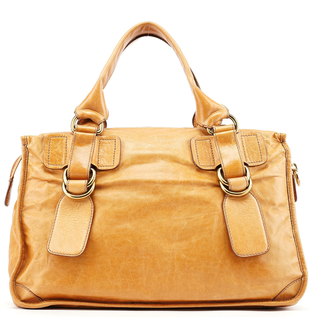 Beige Lambskin Bay Tote Bag