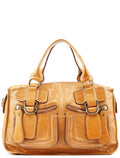 Beige Lambskin Bay Tote Bag