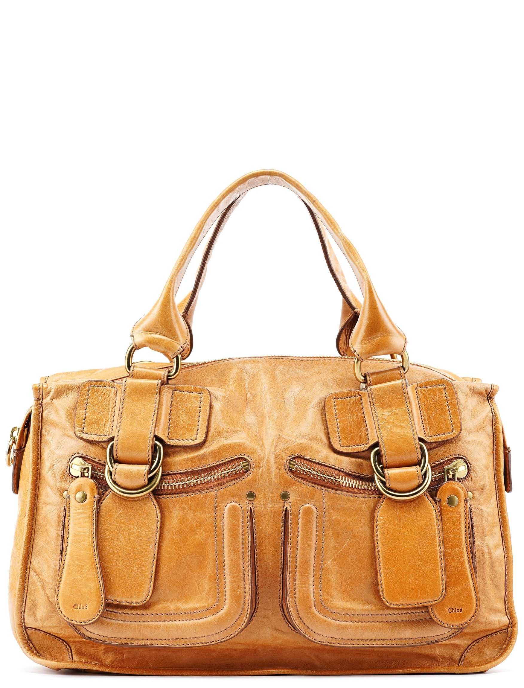 Beige Lambskin Bay Tote Bag