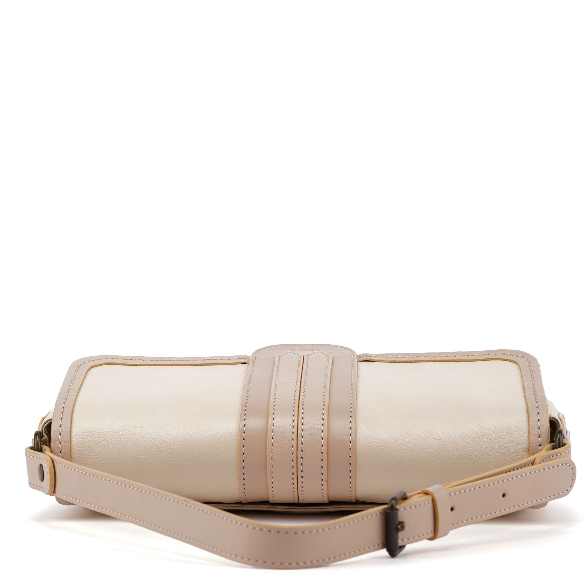 Beige Lambskin Hobo Shoulder Bag