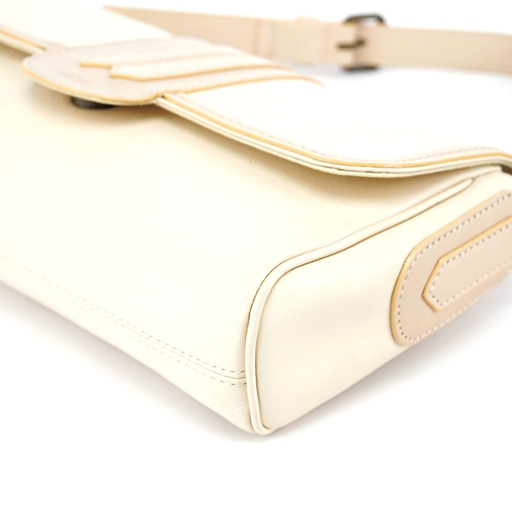 Beige Lambskin Hobo Shoulder Bag