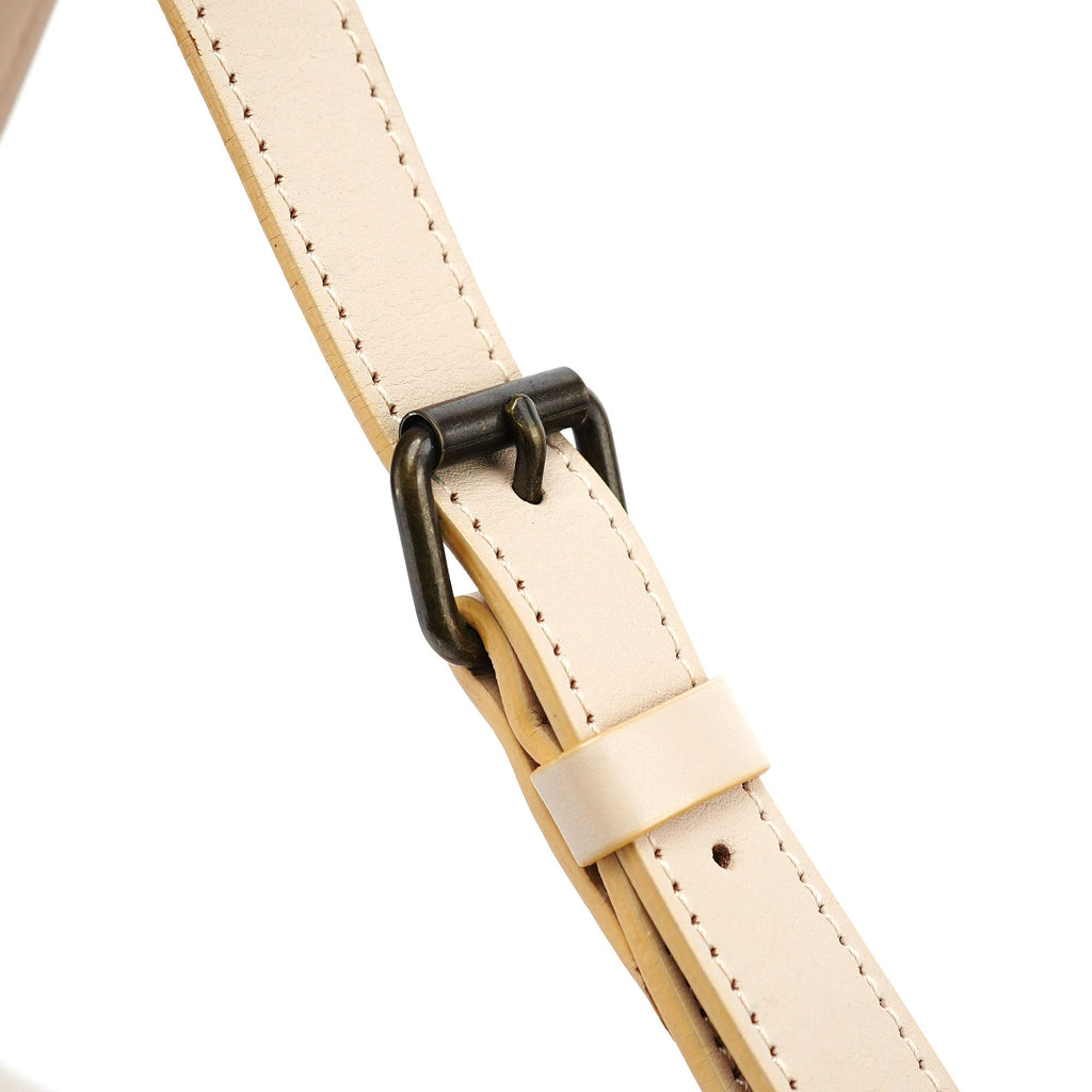 Beige Lambskin Hobo Shoulder Bag