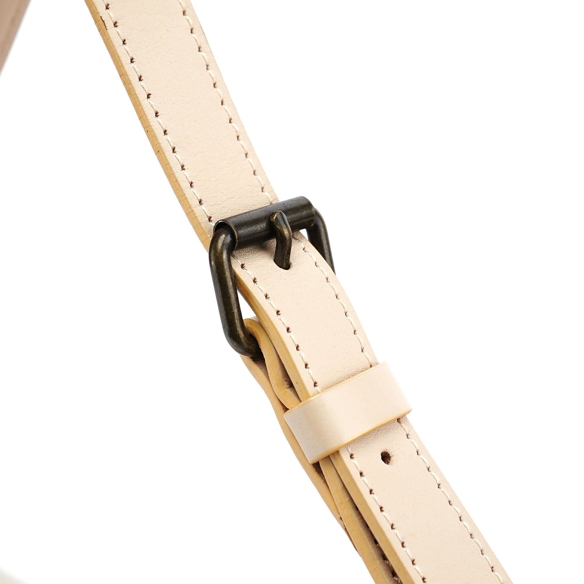 Beige Lambskin Hobo Shoulder Bag
