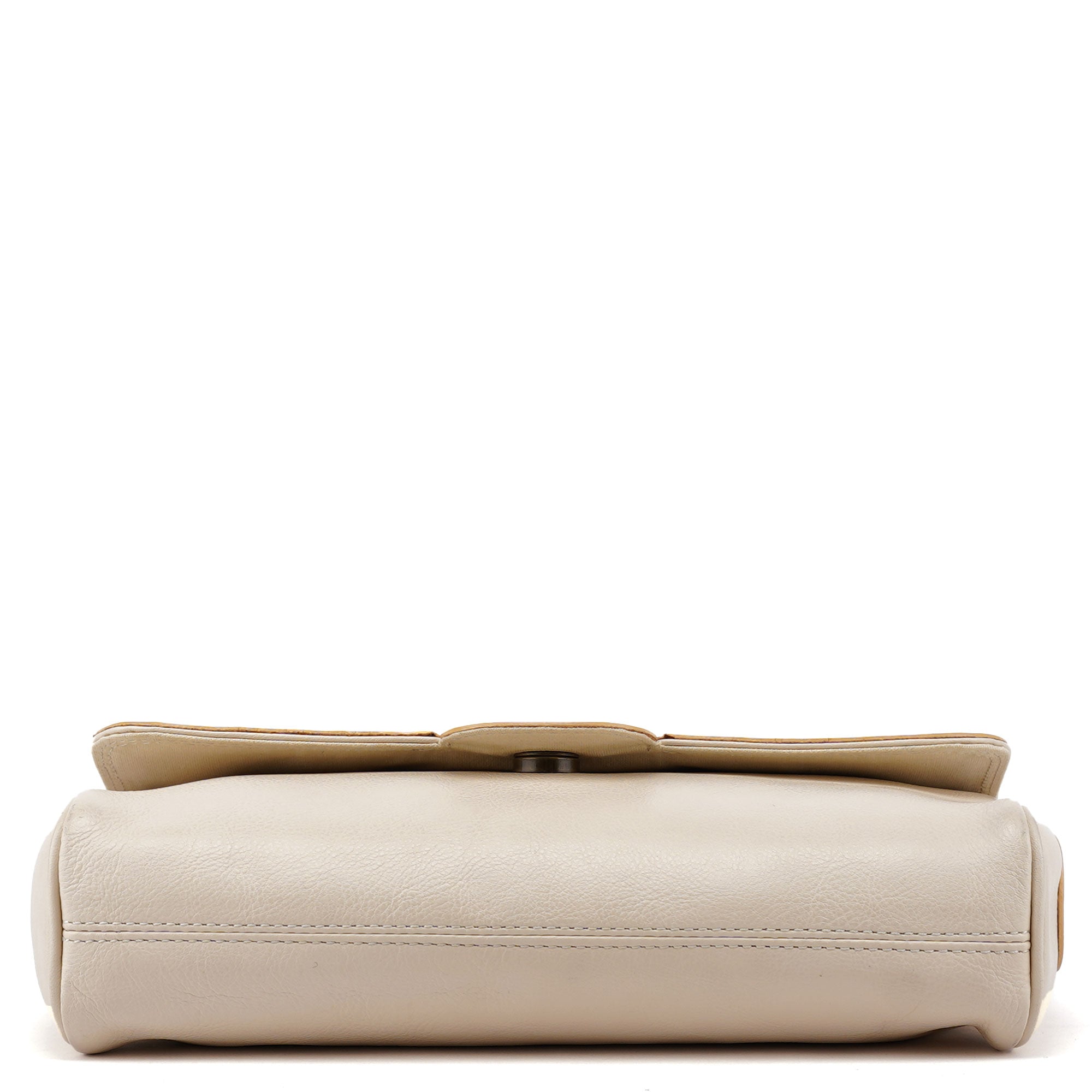Beige Lambskin Hobo Shoulder Bag