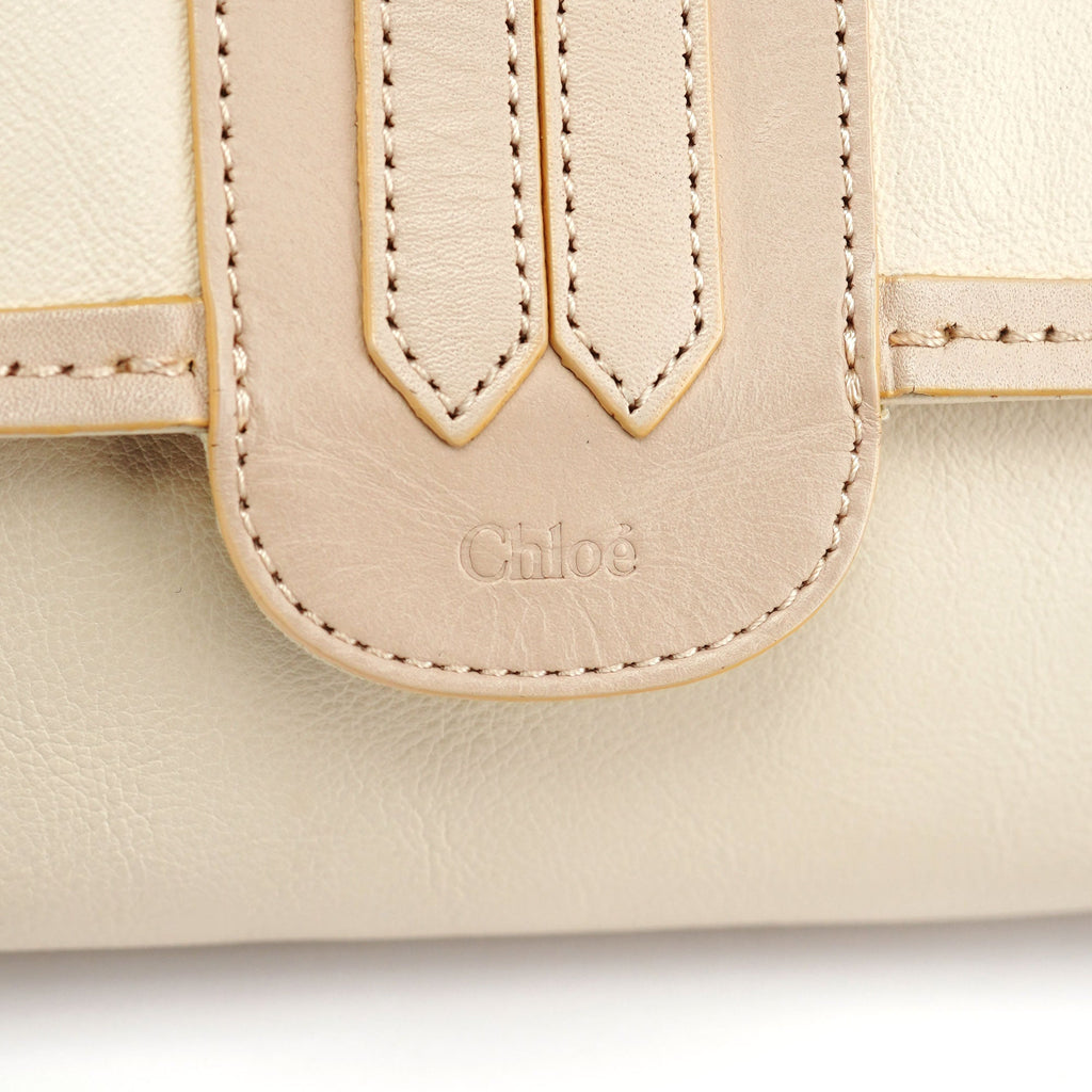 Beige Lambskin Hobo Shoulder Bag