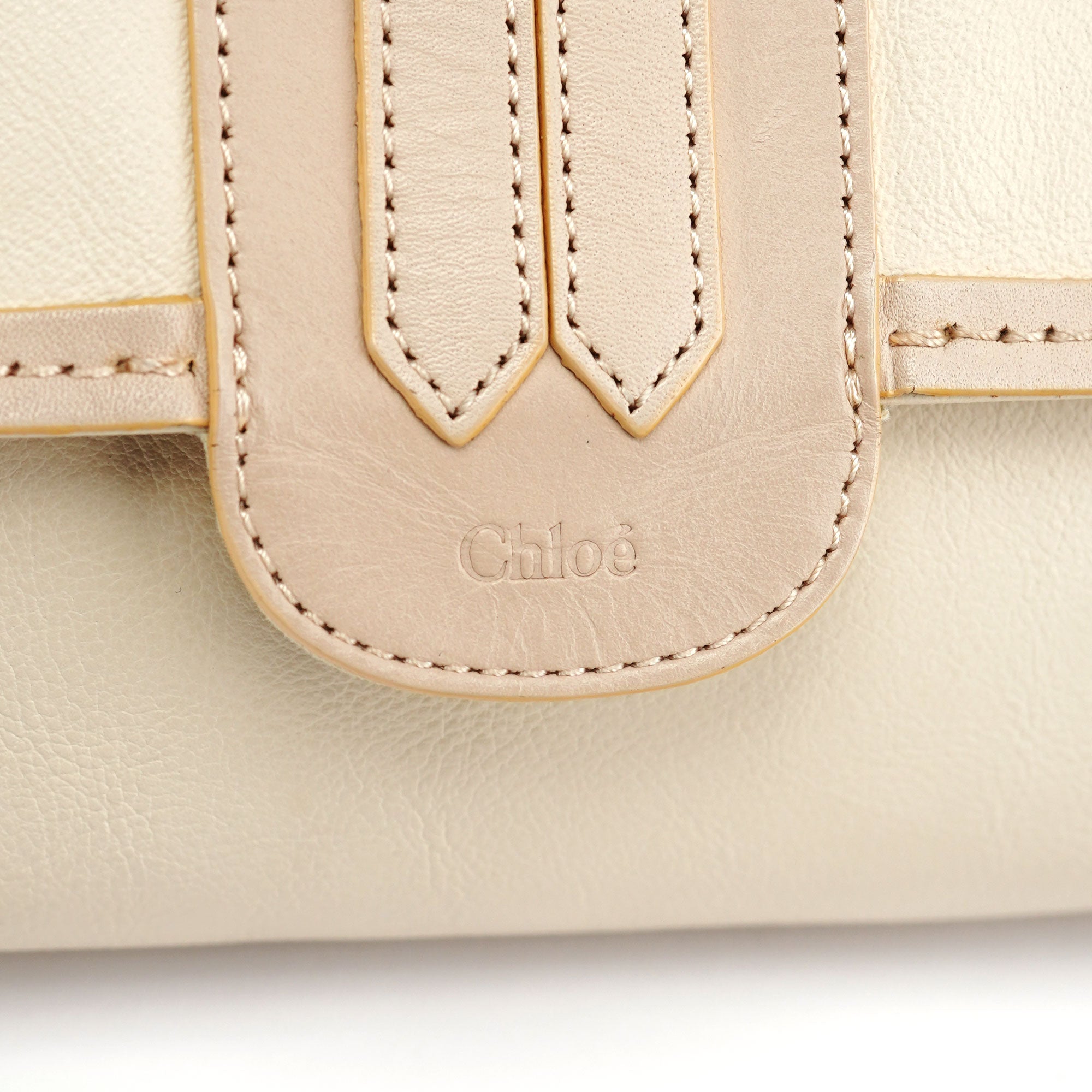 Beige Lambskin Hobo Shoulder Bag