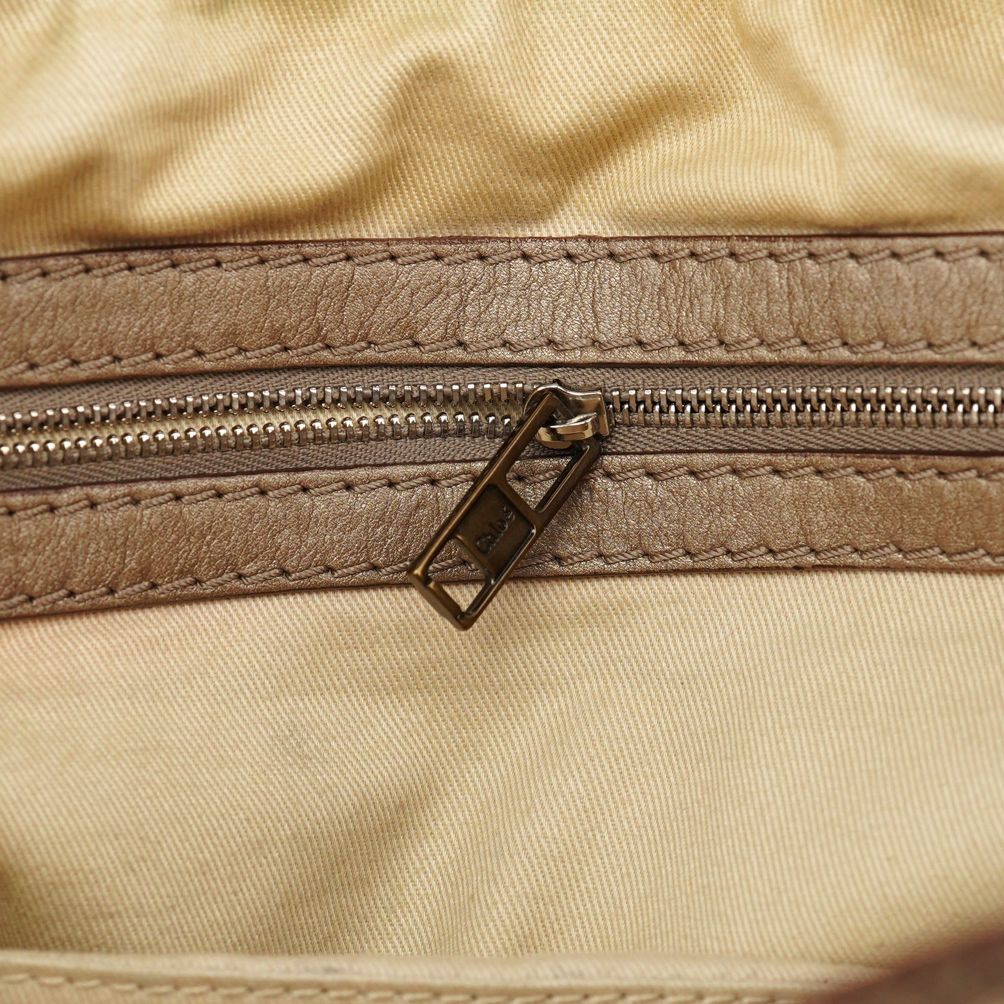 Beige Lambskin Leather Tote Bag