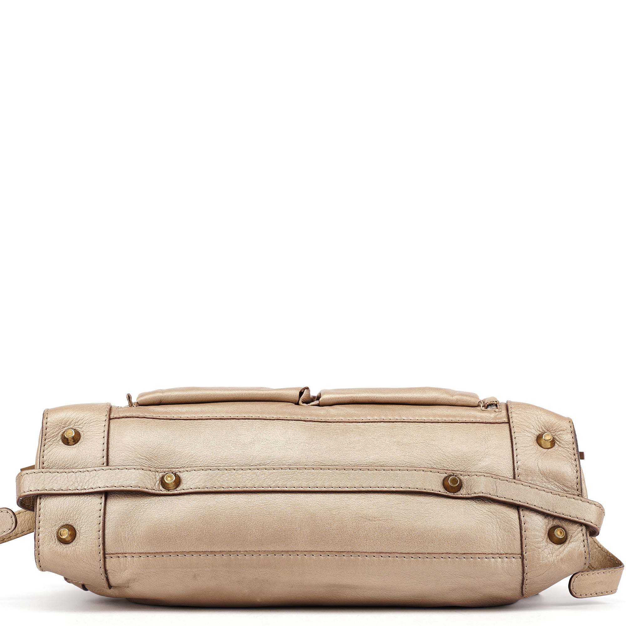 Beige Lambskin Leather Tote Bag