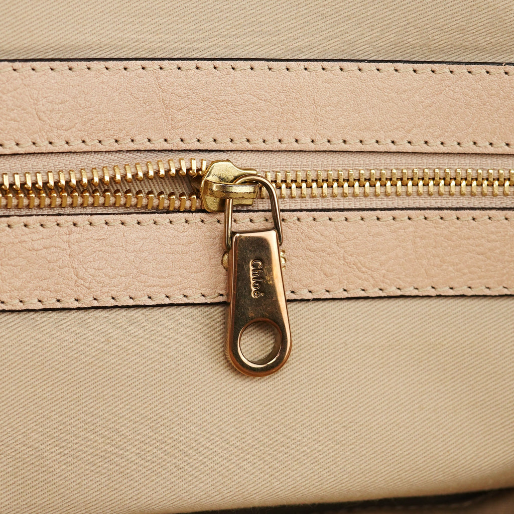Beige Lambskin Leather Tote Bag