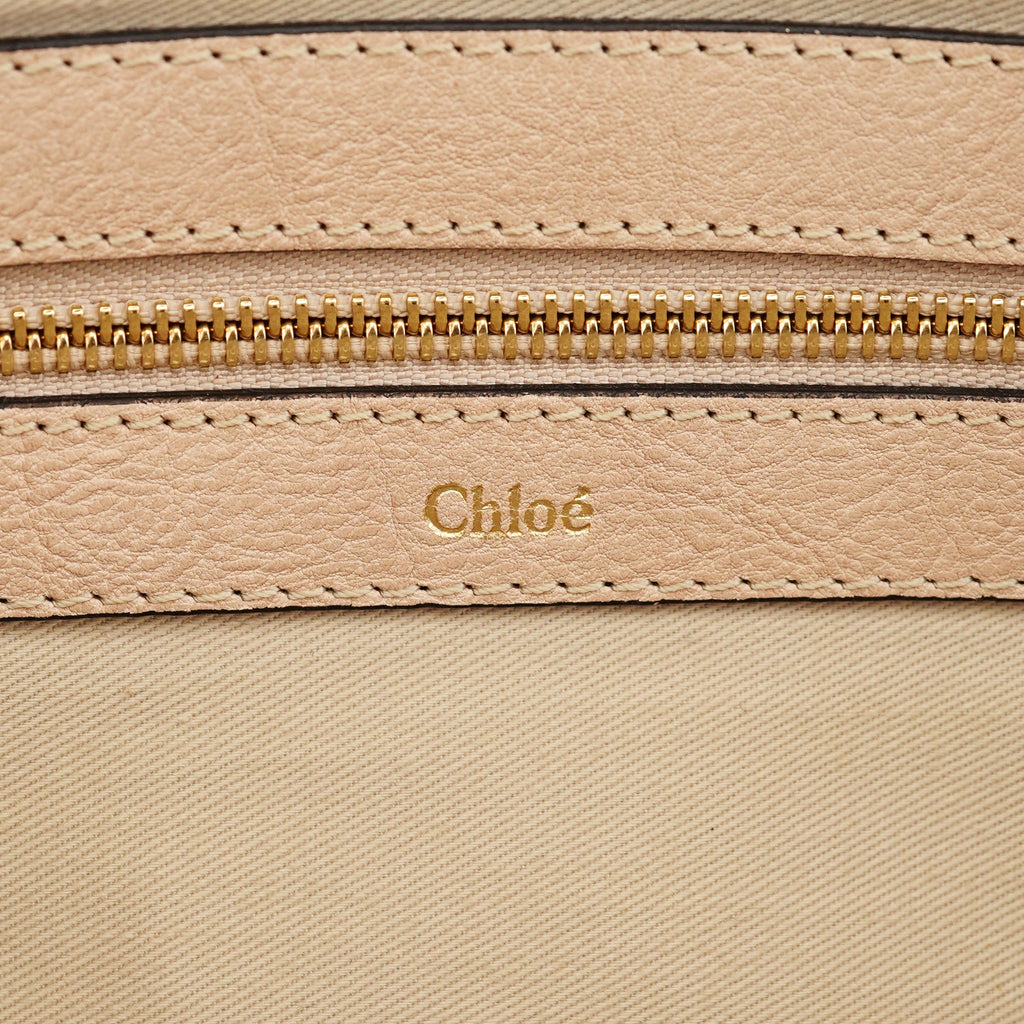 Beige Lambskin Leather Tote Bag