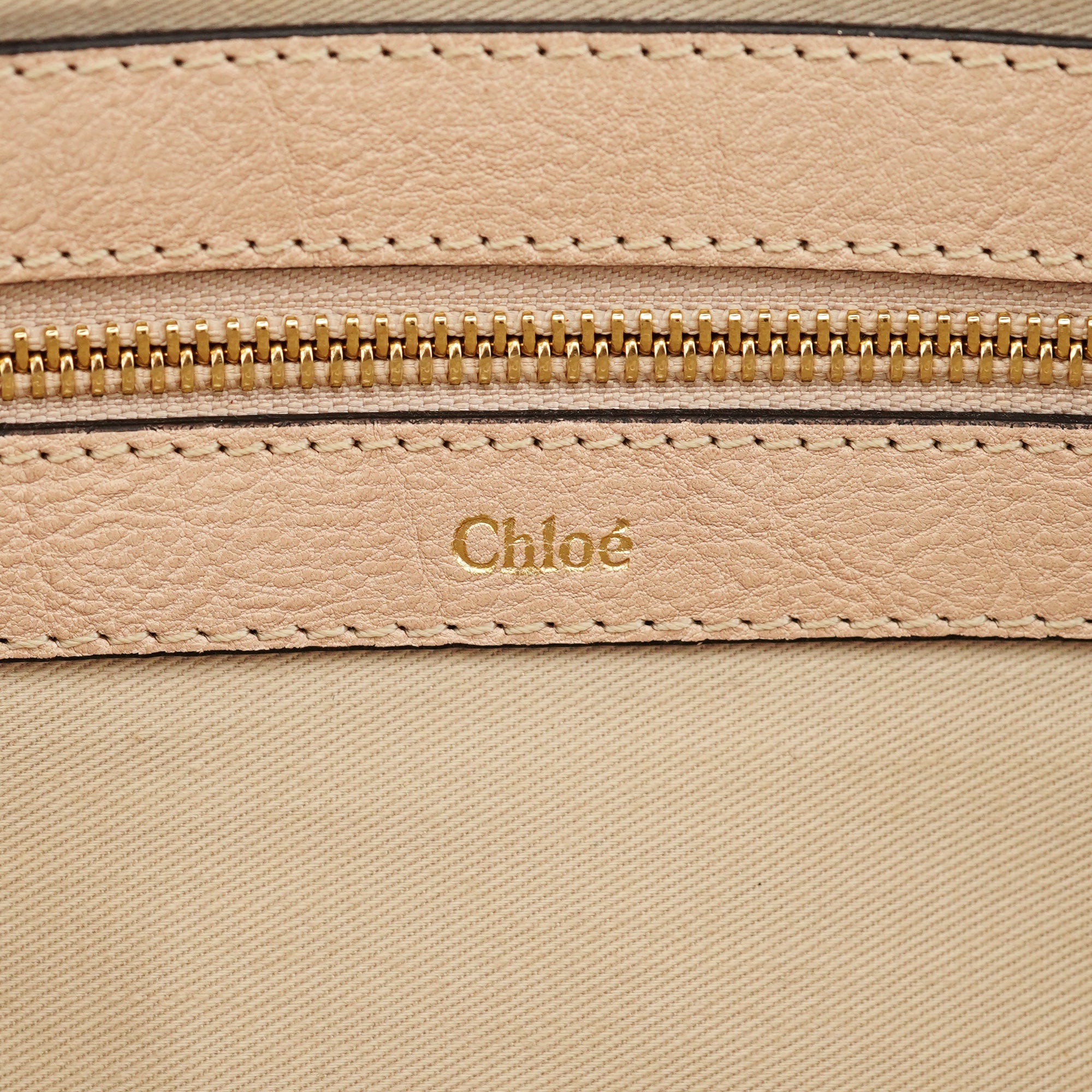 Beige Lambskin Leather Tote Bag