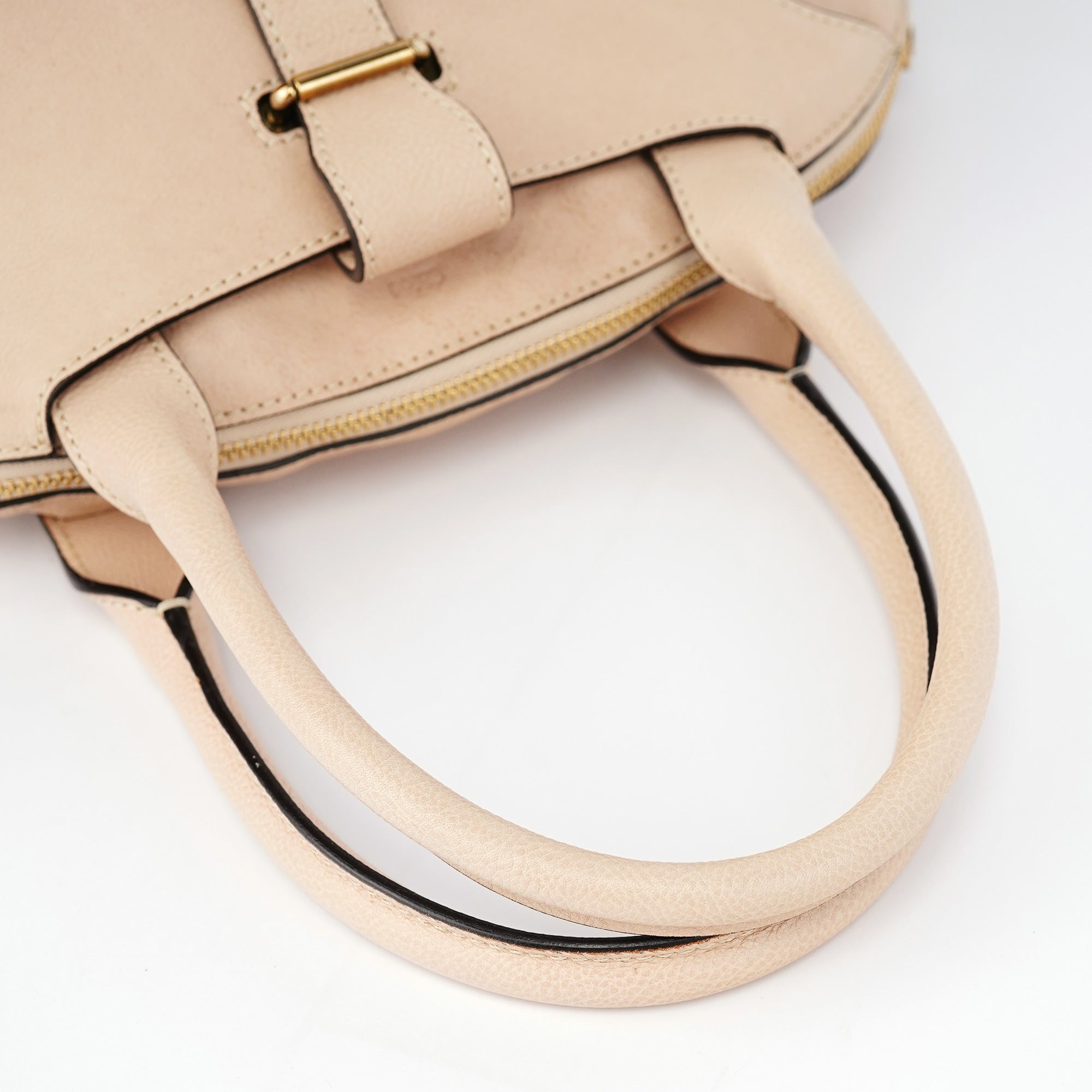 Beige Lambskin Leather Tote Bag