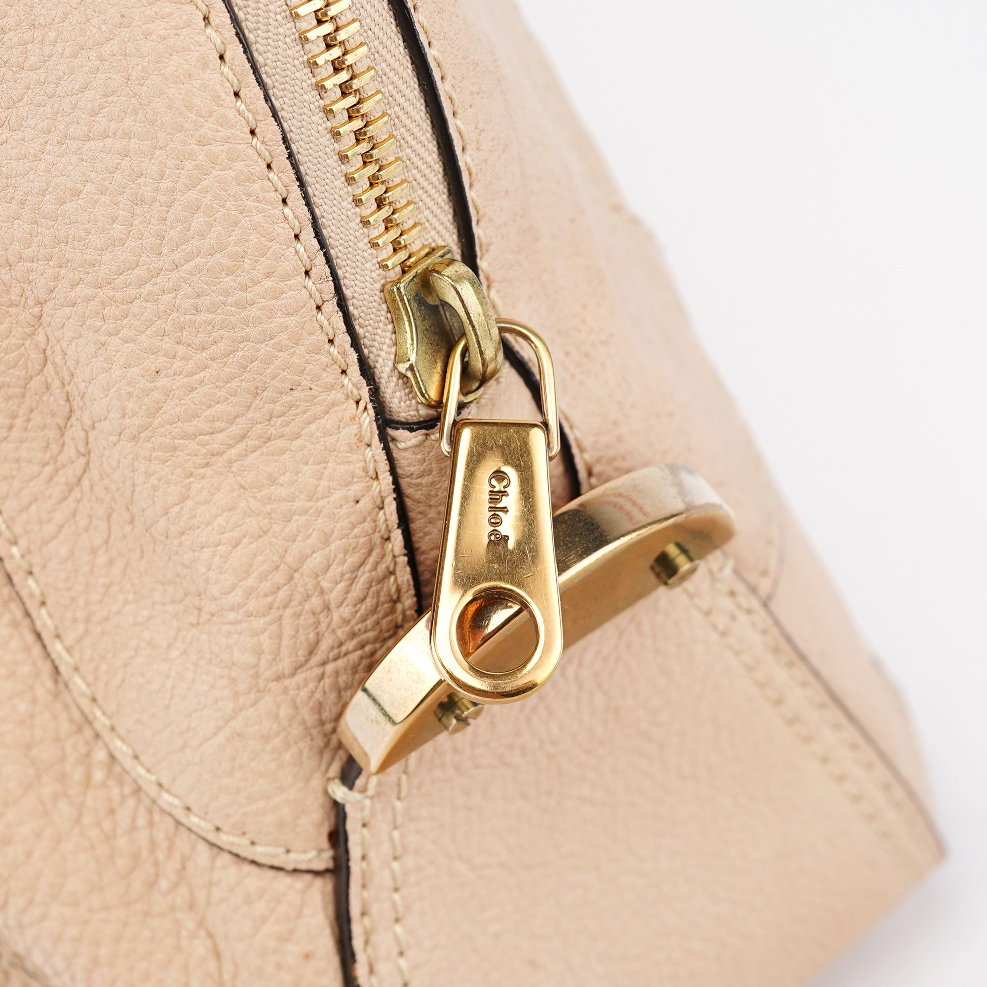 Beige Lambskin Leather Tote Bag