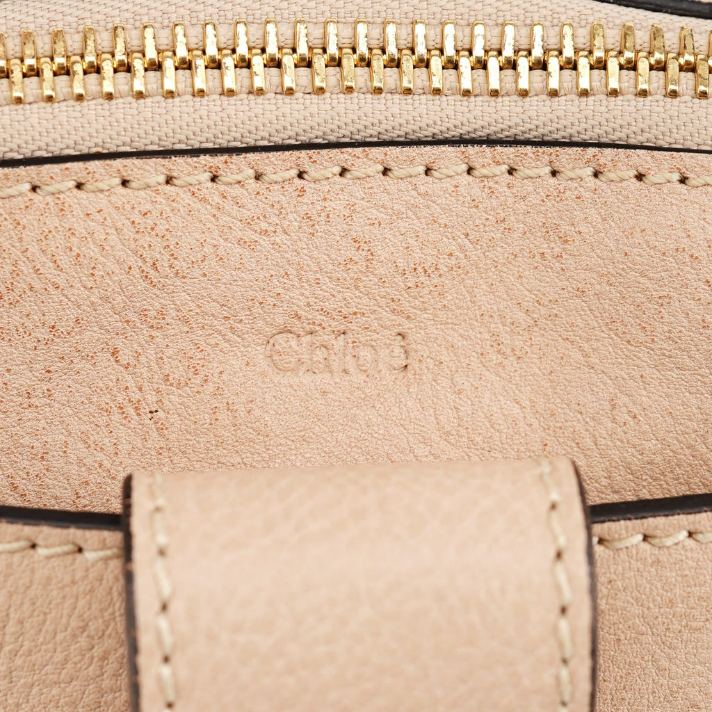Beige Lambskin Leather Tote Bag